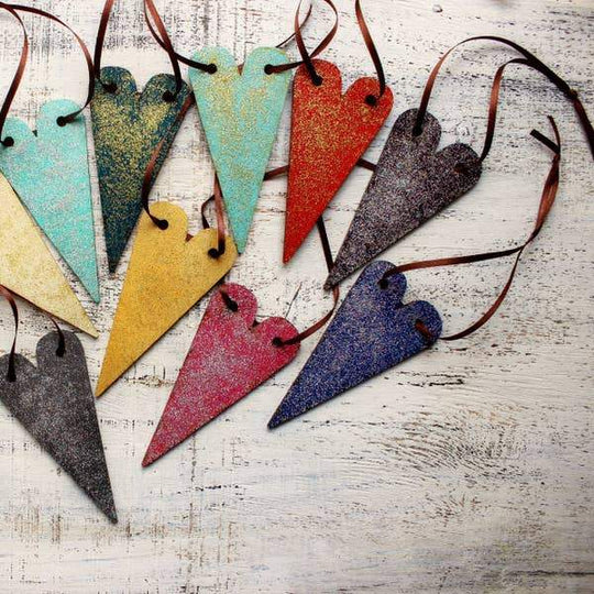 Handmade Wooden Heart Ornaments: Assorted Colors