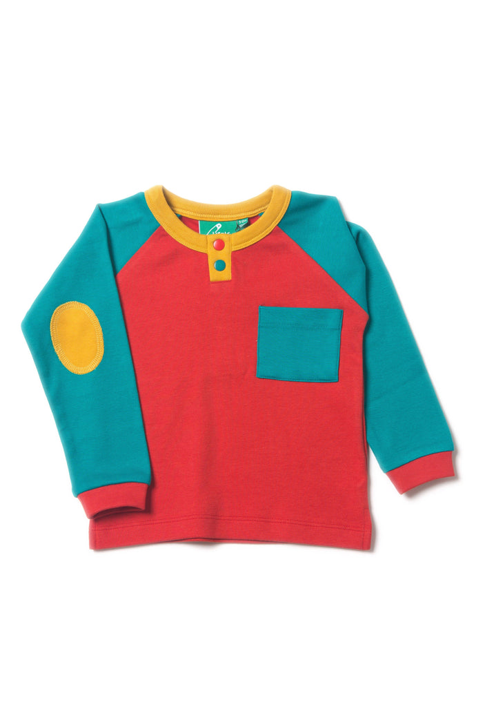 Color Block Top: Red Clothing  at Biddle and Bop