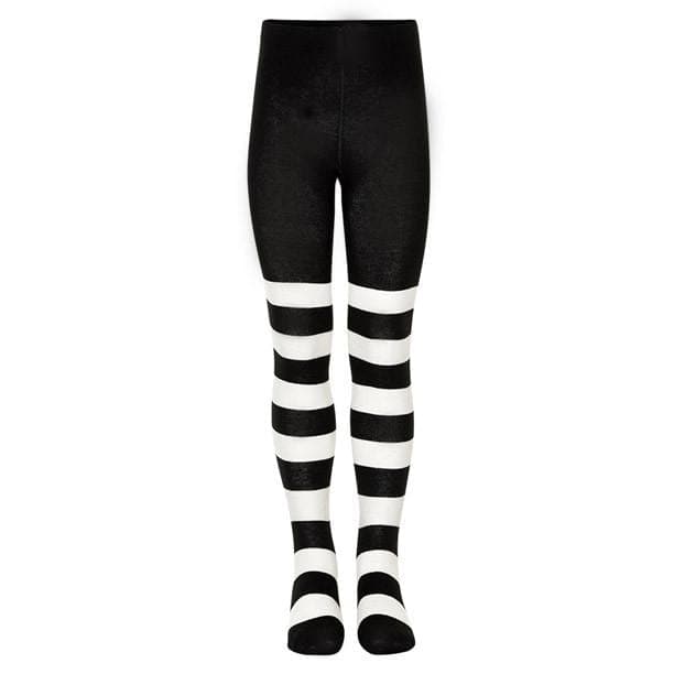 Tights: Black & White Stripes Tights  at Biddle and Bop