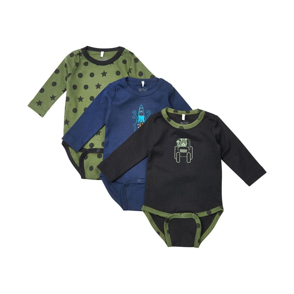 Organic BodySuit 3 Pack Baby One Piece: Winter Moss Clothing  at Biddle and Bop