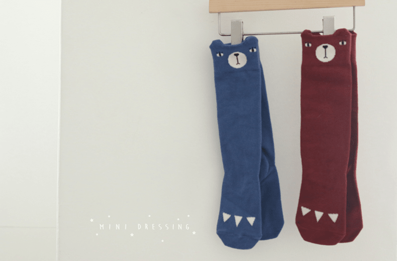 Bear Knee Socks: Red Socks  at Biddle and Bop