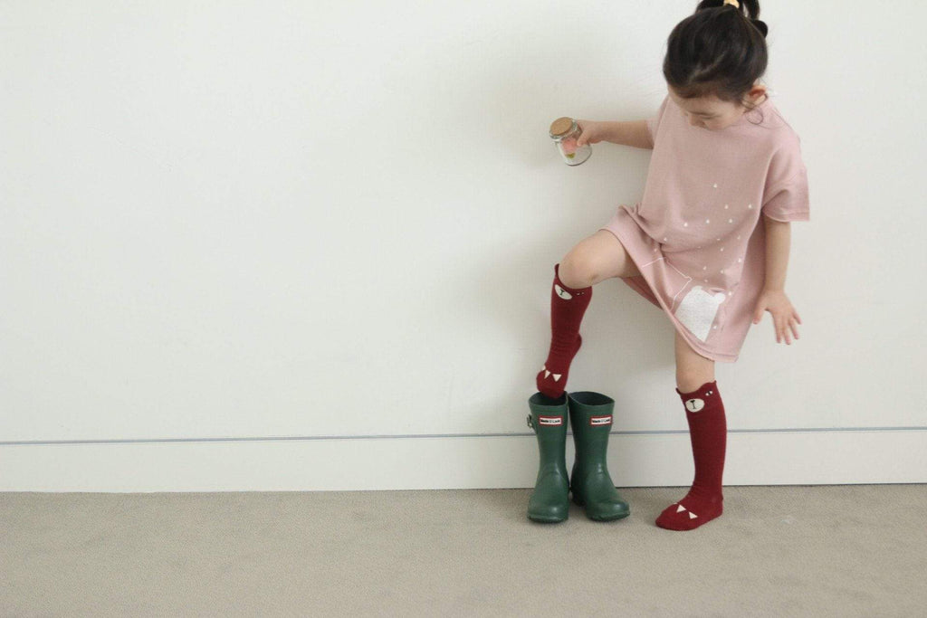 Bear Knee Socks: Red Socks  at Biddle and Bop