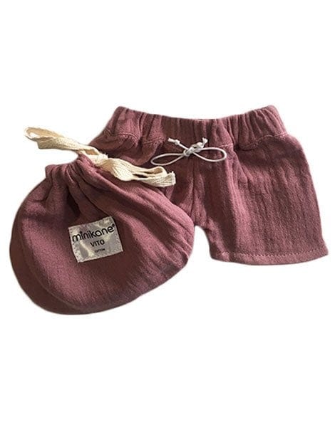 Minikane Doll Cotton Swim Trunks: Rose Orchid