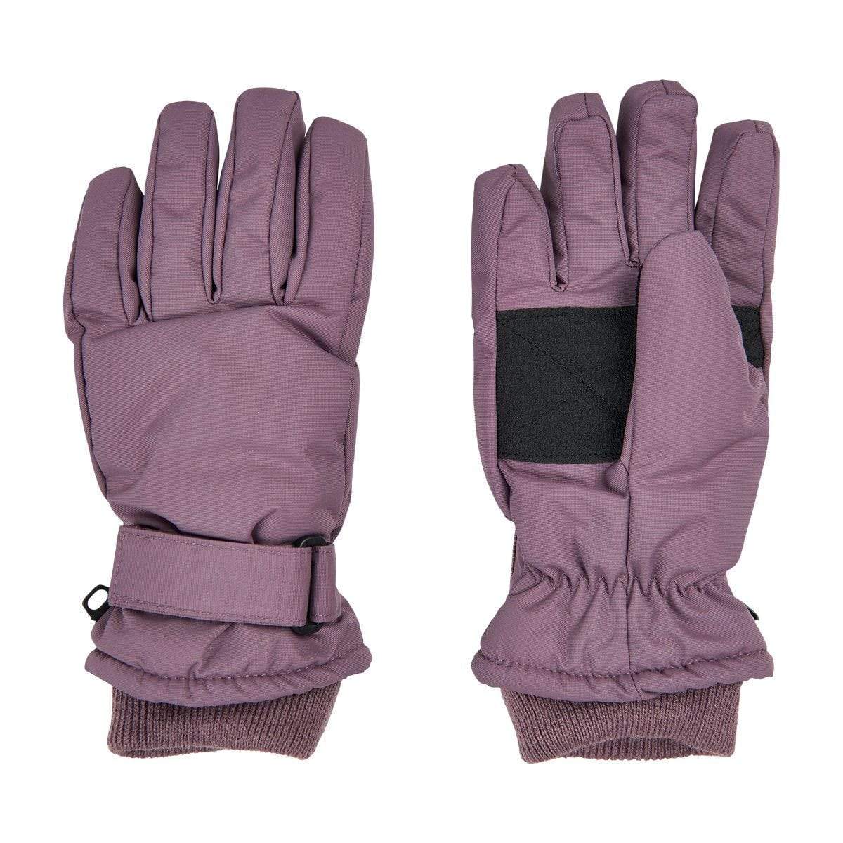 Minymo Ski Gloves: Black Plum 10/12yr