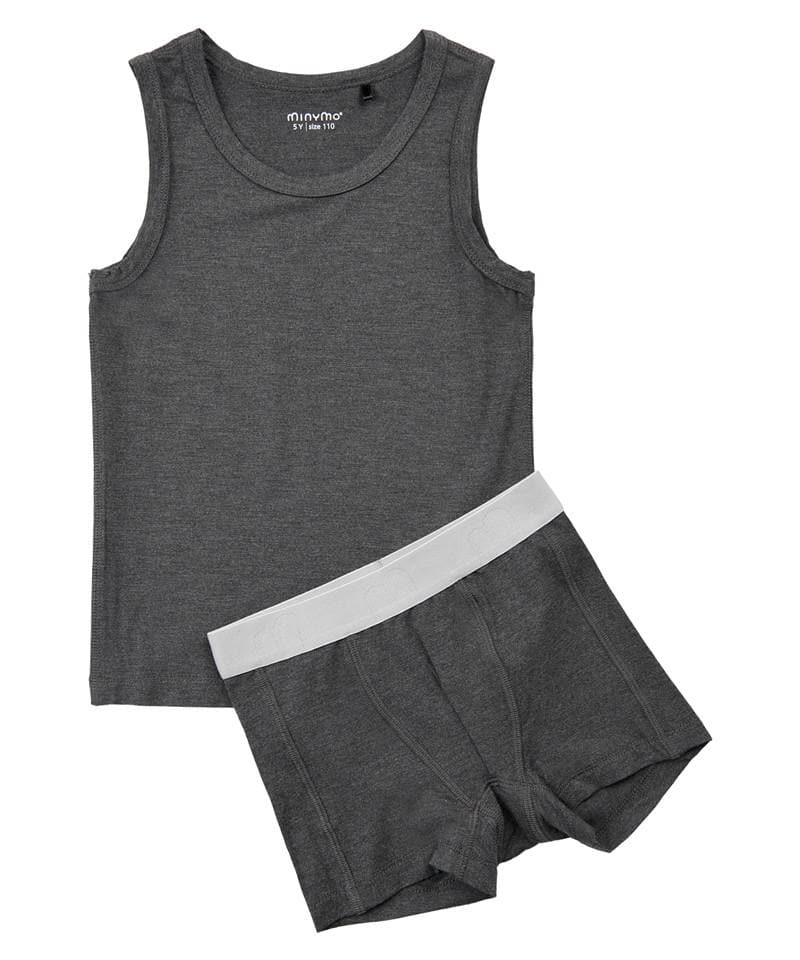 Bamboo Underwear Set: Grey Melange Clothing  at Biddle and Bop