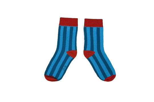 Striped Socks: Blue and Light Blue