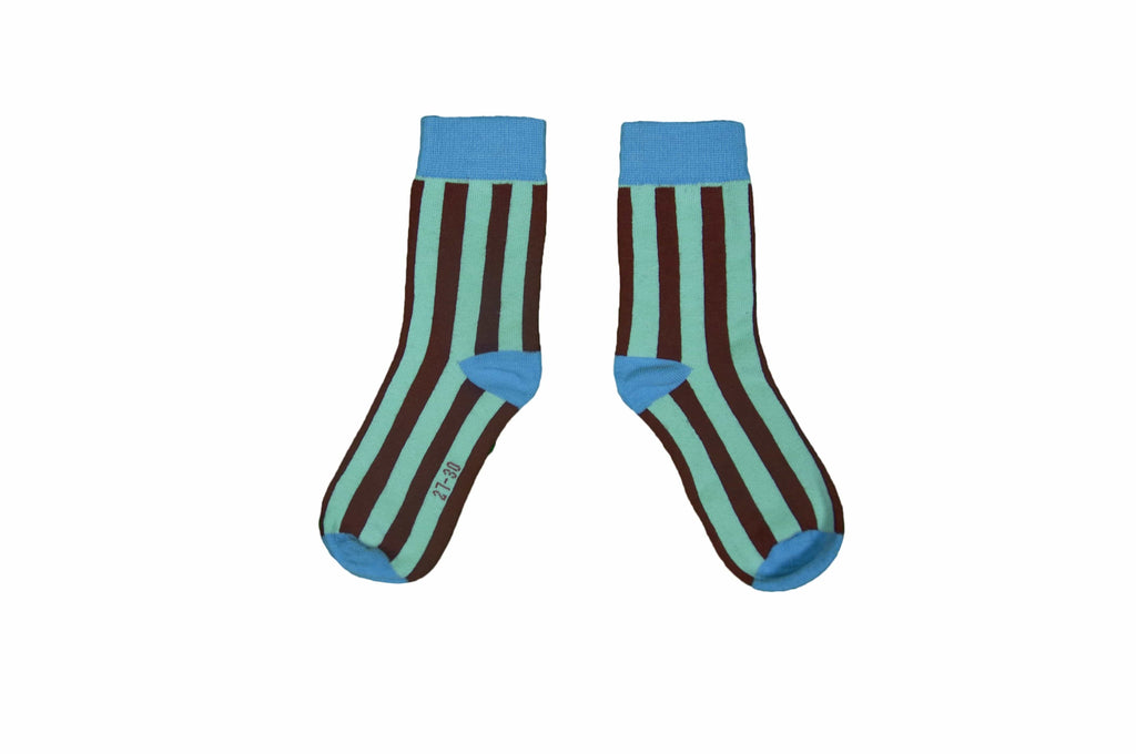 Striped Socks: Wine and Turquoise Socks  at Biddle and Bop
