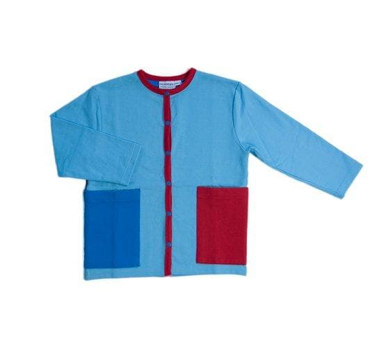 Cardigan: Red Blue Clothing  at Biddle and Bop