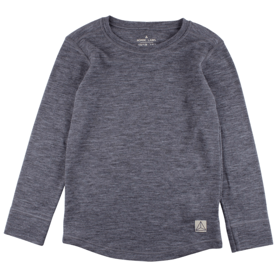 Nordic Label Wool Base Layer Top: Dark Grey Melange