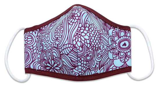 Reusable Face Mask Blue Floral
