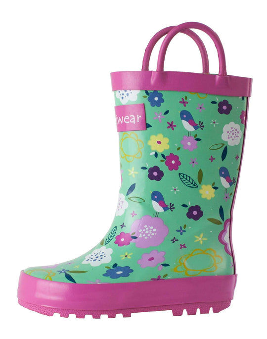 Loop Handle Rain Boots: Spring Floral