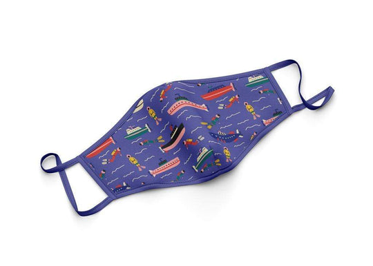Printed Cotton Face Mask - Oceanography