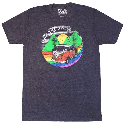 PrideSocks Livin the Dream: Road Trip Adult Tshirt