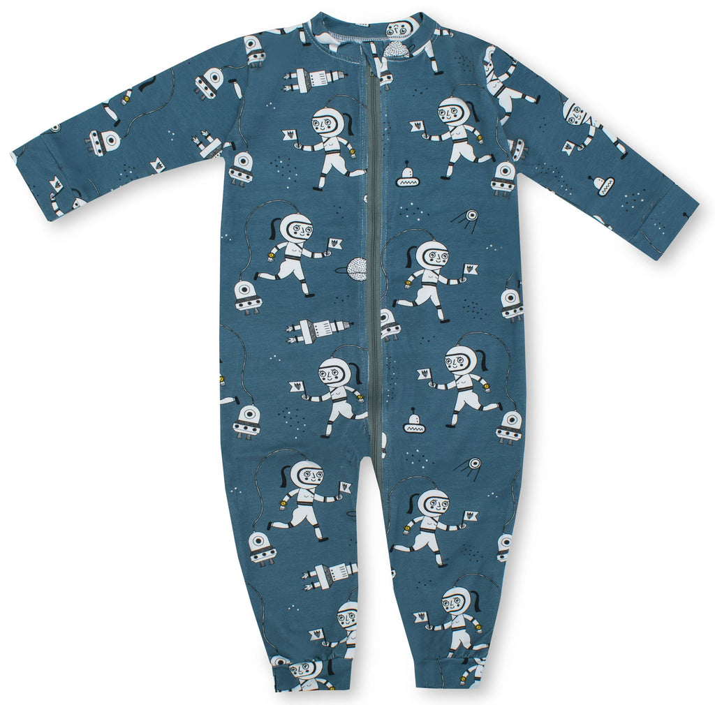Organic Pajama Zip-suit: Space Explorers Clothing  at Biddle and Bop