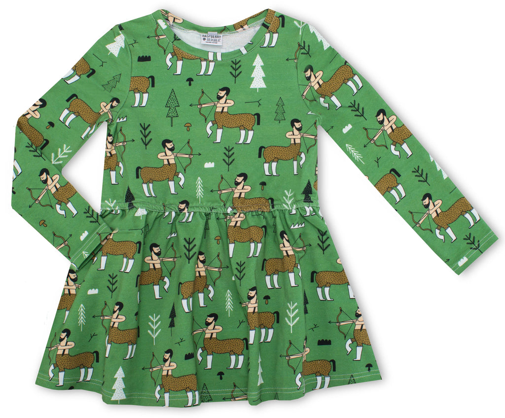 Organic Long Sleeve Twirl Dress: Enchanted Forest Clothing  at Biddle and Bop