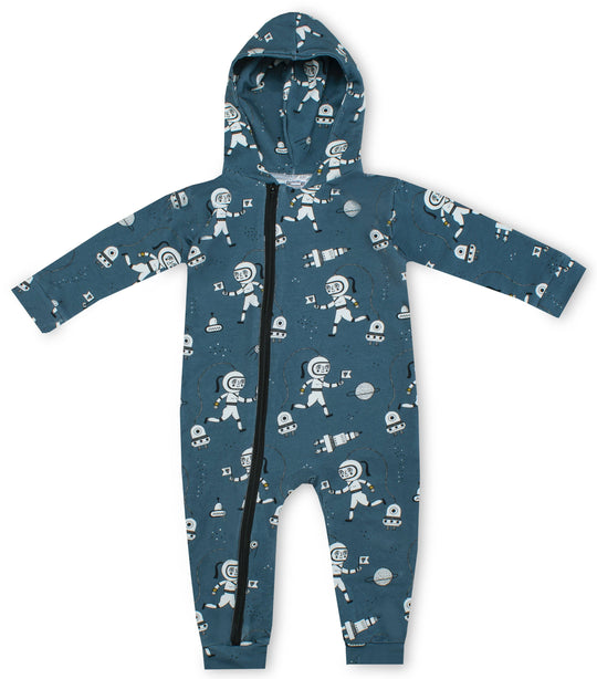 Organic One Piece Hooded Zip-suit: Space Explorers