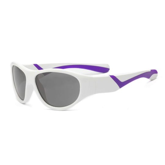 Discover Sunglasses: White/Purple (Unbreakable, 100% UVA UVB Protection)