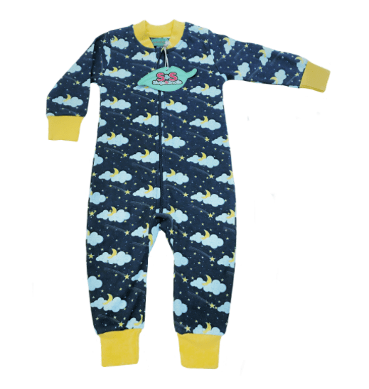 Lemon Lightning Pajama Zip Suit Clothing  at Biddle and Bop