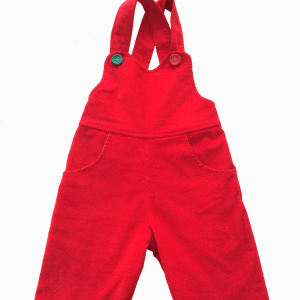 Organic Corduroy Dungaree Shorts Red Biddle and Bop
