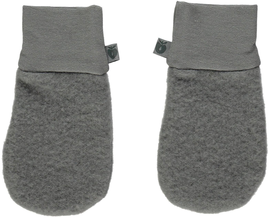 Merino Wool Baby Mittens: Steel Grey Fleece and Woolies  at Biddle and Bop