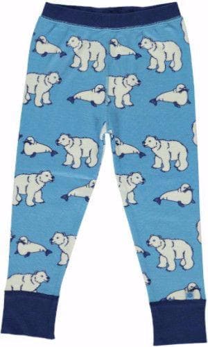 Wool/Cotton Leggings: Polar Bear Blue Fleece and Woolies  at Biddle and Bop