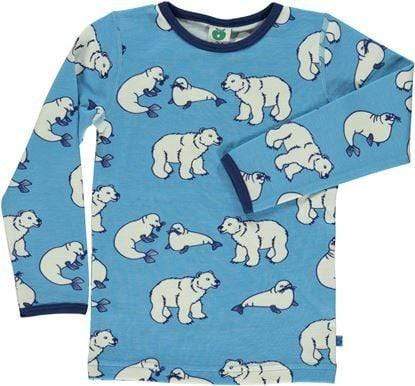 Wool/Cotton Shirt: Polar Bear Blue Fleece and Woolies  at Biddle and Bop