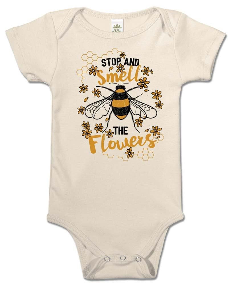 Smell the Flowers Organic Baby Bodysuit Clothing  at Biddle and Bop