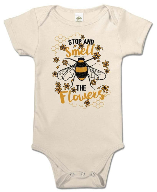 Smell the Flowers Organic Baby Bodysuit