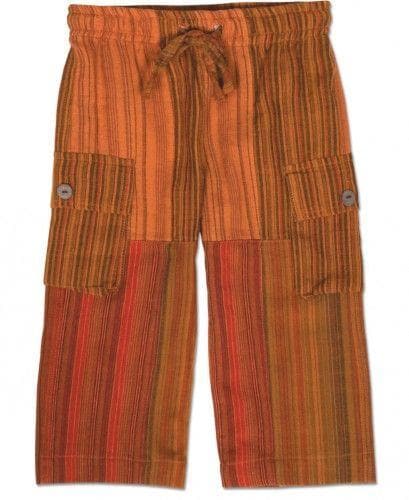 Patchwork Cotton Pants: Orange Clothing  at Biddle and Bop