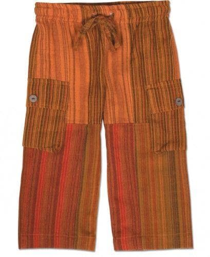 Patchwork Cotton Pants: Orange