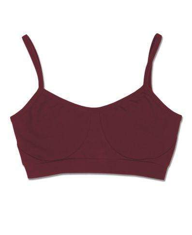 Organic Cotton Bralette: Burgundy womens  at Biddle and Bop