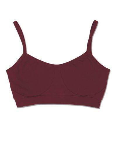 Organic Cotton Bralette: Burgundy