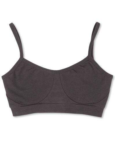 Organic Cotton Bralette: Charcoal womens  at Biddle and Bop