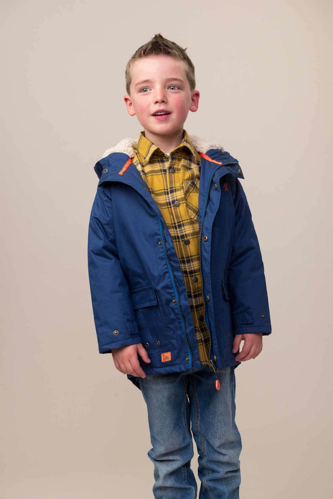 Harris Waterproof Parka Coat: Navy Blue All Weather Gear  at Biddle and Bop