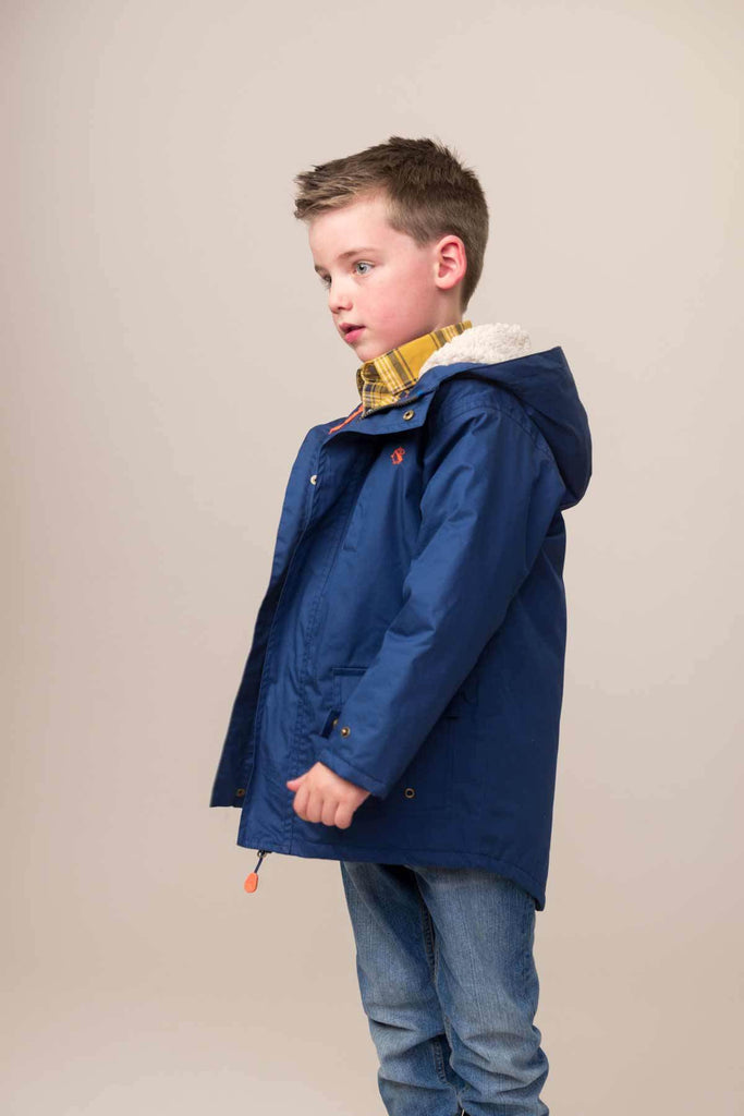 Harris Waterproof Parka Coat: Navy Blue All Weather Gear  at Biddle and Bop