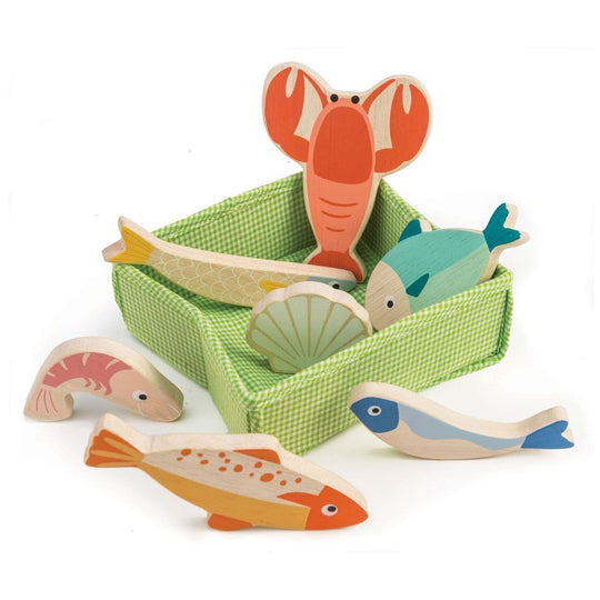Fish Crate Wooden Play Food