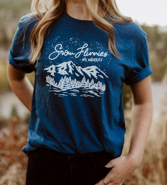 Snow Flurries No Worries Unisex Tee - Blue