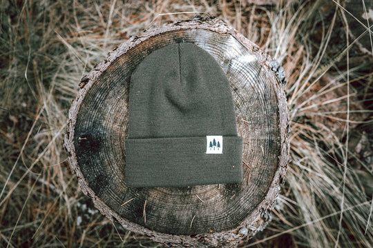 Three Trees Foldover Beanie - Olive