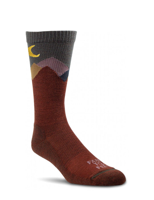 Wool Light Cushion Crew Sock: Maricopa Mahogany