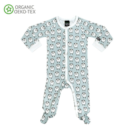 Footed Pajamas Sheep Newborn Steel
