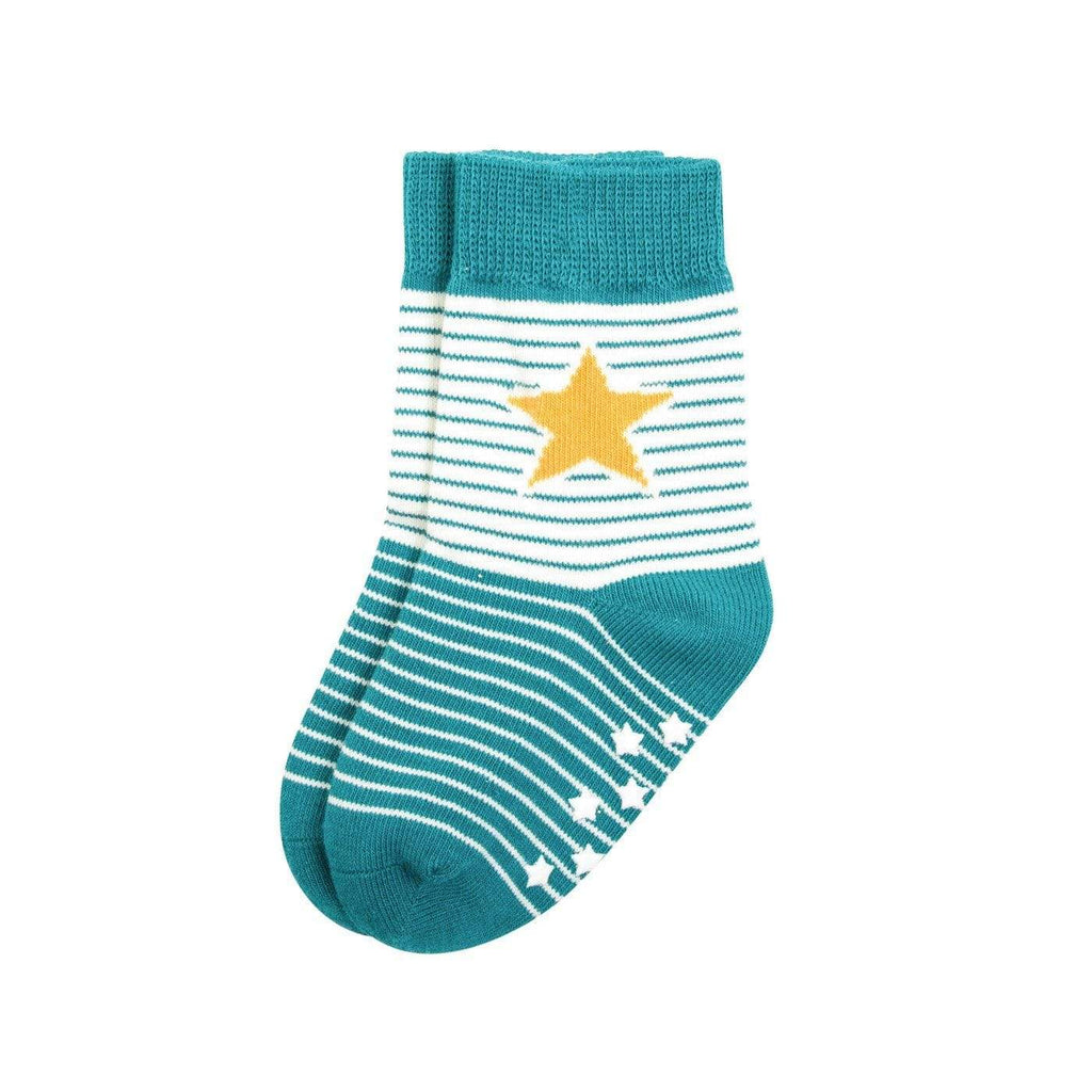 Anti Slip Socks Stripe Lake Socks  at Biddle and Bop