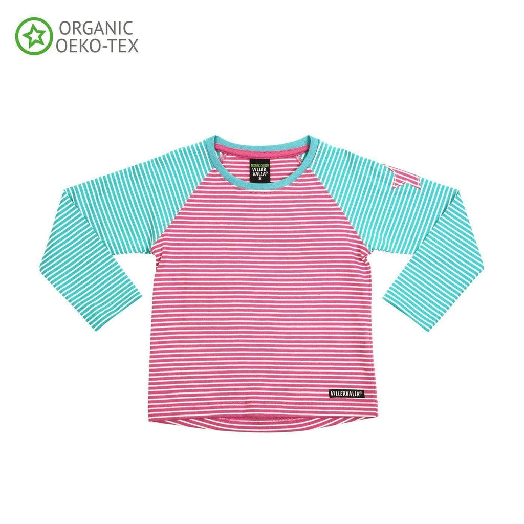 Long Sleeve Tshirt Stripes Flamingo/Wave Clothing  at Biddle and Bop