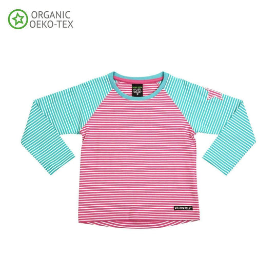 Long Sleeve Tshirt Stripes Flamingo/Wave
