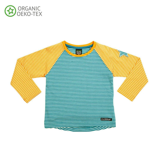 Long Sleeve Tshirt Stripes Lake/Tangerine