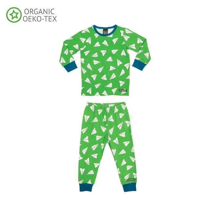 Paper Airplane Pajama Set: Forest Clothing  at Biddle and Bop