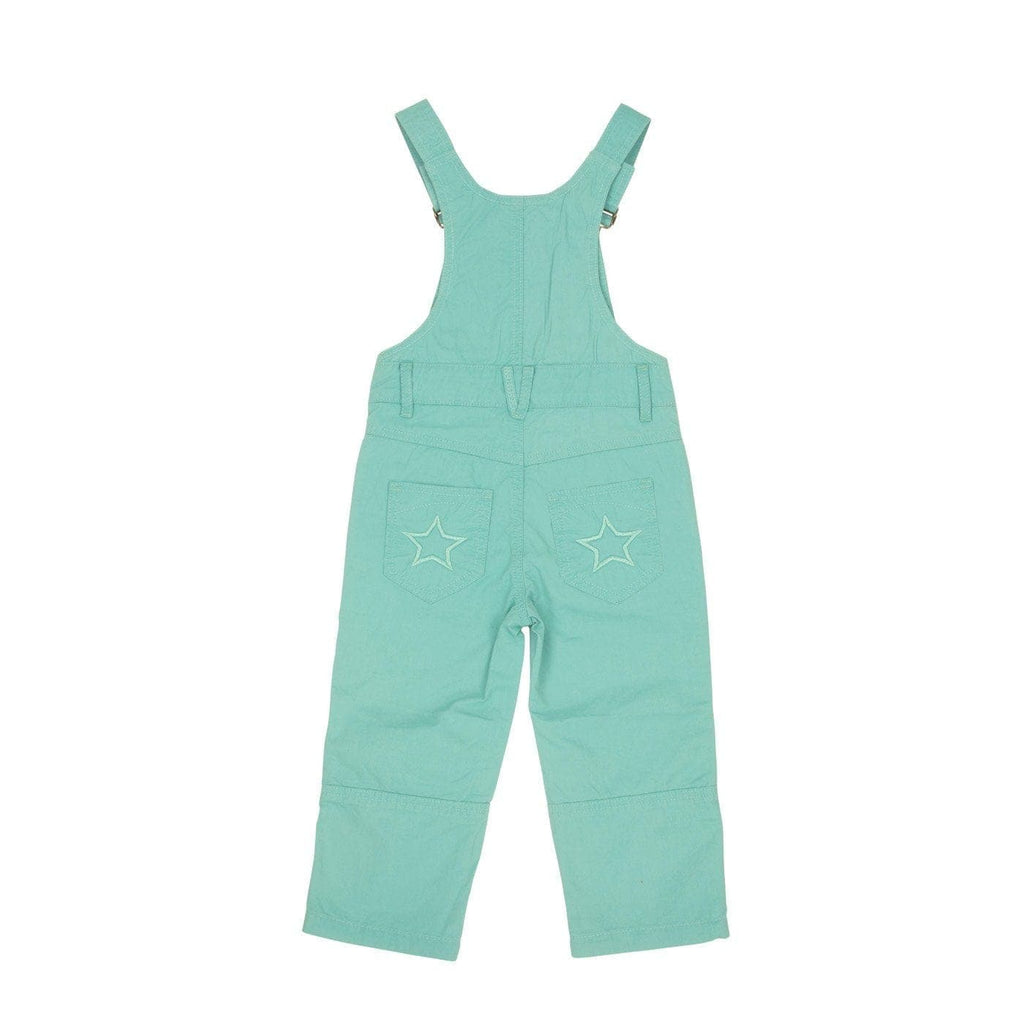 Bibbed Overalls: Wave Blue Pants  at Biddle and Bop