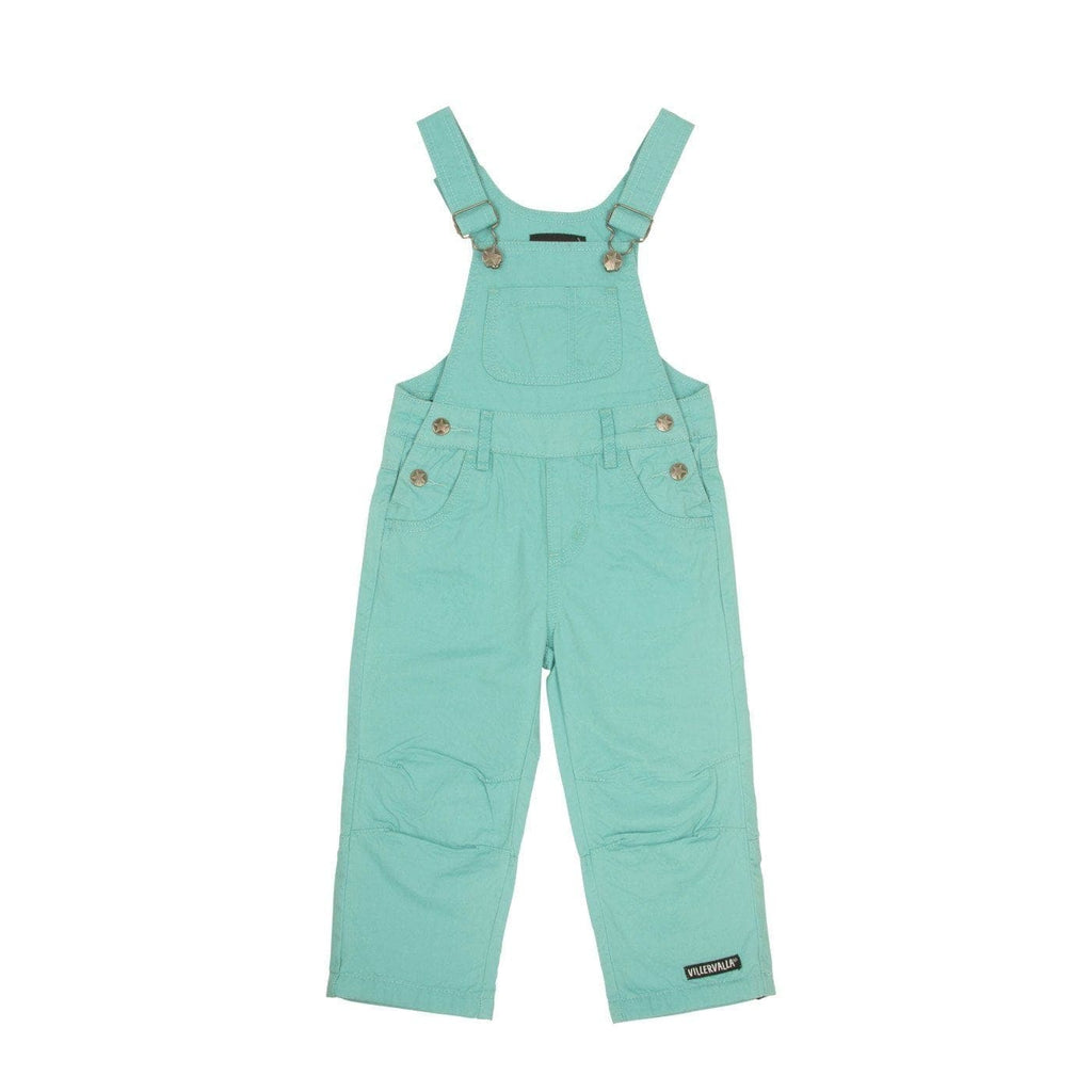 Bibbed Overalls: Wave Blue Pants  at Biddle and Bop