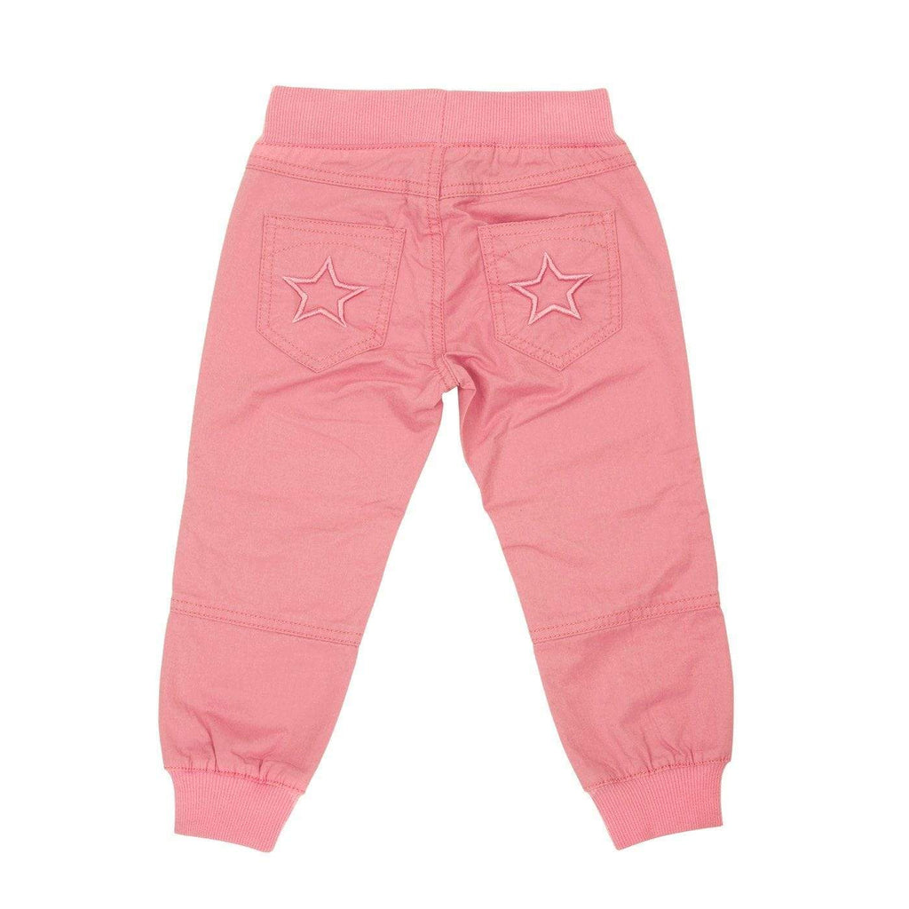 Relaxed Cotton Trouser Pant: Fuchsia Pink Pants  at Biddle and Bop