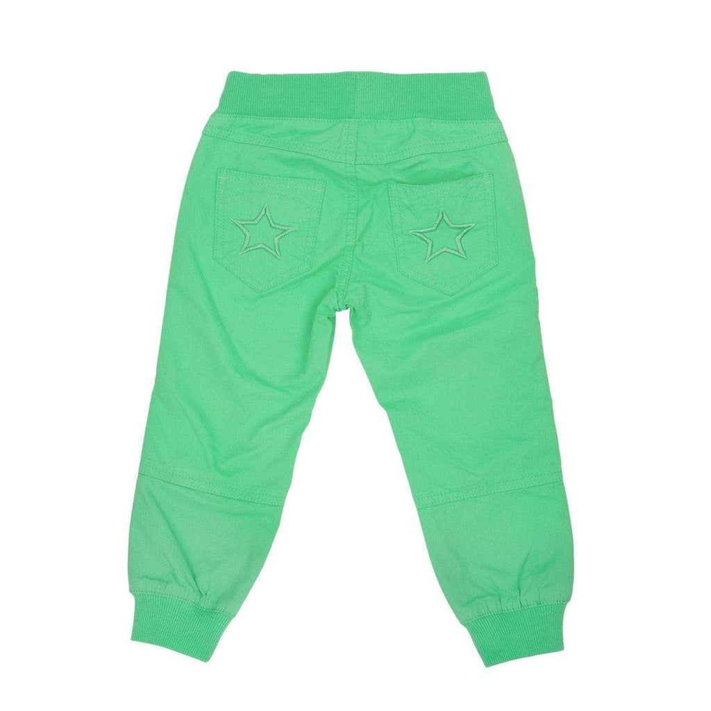 Relaxed Cotton Trouser Pant: Pear Green Pants  at Biddle and Bop