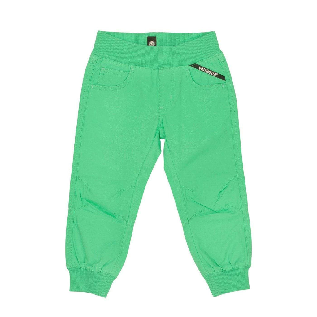 Relaxed Cotton Trouser Pant: Pear Green Pants  at Biddle and Bop